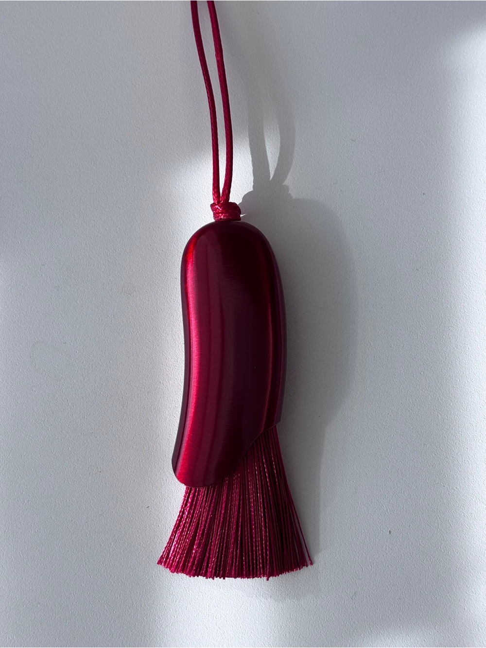 Red Personal Brush Necklace Tassel